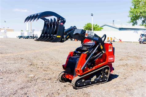 toro mini skid steer with grapple|mini skid steer tiller attachment.